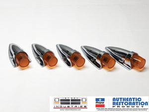1974-1993 Cab Clearance Lights – Chrome Housing and Amber Lens