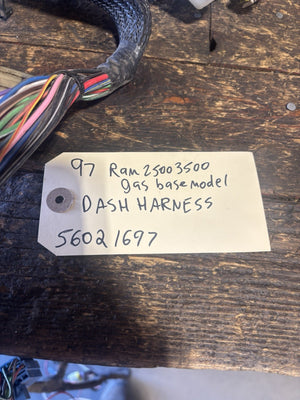 1997 DODGE RAM 2500 3500 GAS MANUAL DASH BASE MODEL WIRING HARNESS 56021697
