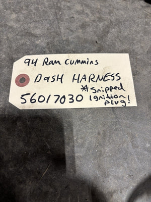 1994 DODGE RAM 2500 3500 CUMMINS DASH WIRING HARNESS AUTO Or MANUAL PN 56017030