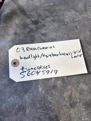 2003 Dodge Ram Cummins Diesel Headlight, Fan Clutch Wiring Harness 56045919