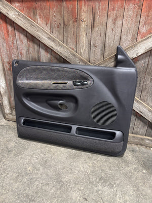 1998 - 2002 2ND GEN DODGE RAM DARK GREY DRIVER DOOR PANEL NICE QUAD CAB