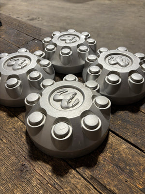 OEM 2003 - 2012 Dodge Ram 2500/3500 SET OF GREY Center HUB Caps 52121450AD