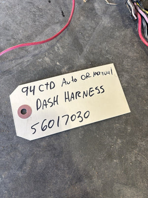 1994 DODGE RAM 2500 3500 CUMMINS DASH WIRING HARNESS AUTO Or MANUAL PN 56017030