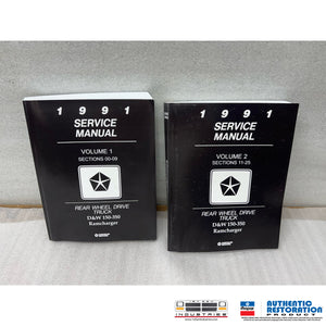 Mopar 1991 Dodge Ram/Ramcharger Factory Service Manuals – 2 Book Set