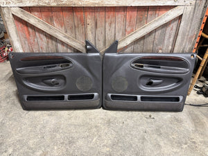 1998 - 2002 2ND GEN DODGE RAM LARAMIE WOODGRAIN AGATE DARK GREY DOOR PANEL SET