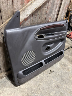 1998 - 2002 2ND GEN DODGE RAM LARAMIE WOODGRAIN AGATE DARK GREY DOOR PANEL SET