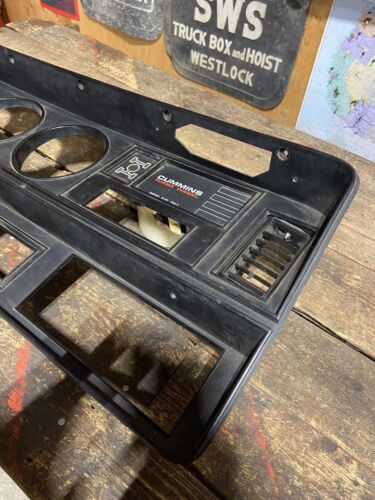 1989-1993 DODGE RAM 250 350 CUMMINS BLACK DASH BEZEL &amp; MESSAGE CENTER 1991-1993