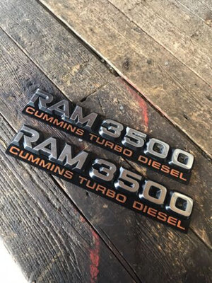 1994-1998 DODGE RAM 3500 5.9L 12V CUMMINS DOOR EMBLEMS DECALS