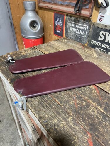 1989 - 1993 DODGE RAM 150 250 350 RED BURGUNDY SUN VISOR SET