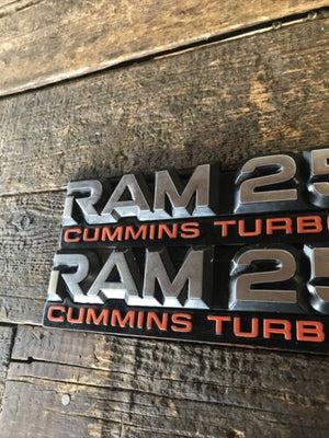 1994 1995 1996 1997 DODGE RAM 2500 12V CUMMINS TURBO DIESEL EMBLEM SET DECALS