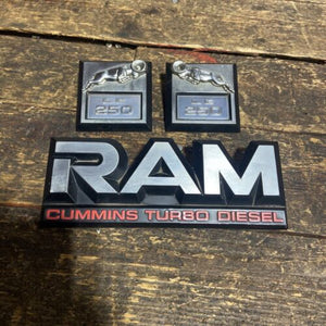 OEM 1989 1990 DODGE RAM 250 CUMMINS DIESEL EMBLEMS (NOT FULL SET)