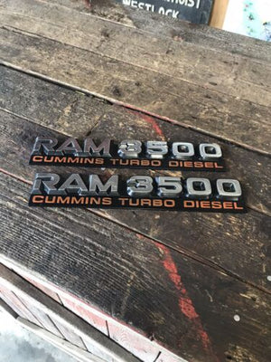 1994-1998 DODGE RAM 3500 5.9L 12V CUMMINS DOOR EMBLEMS DECALS