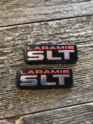 1994-2002 DODGE RAM 1500 2500 3500 LARAMIE SLT BADGES EMBLEMS OEM SET / PAIR