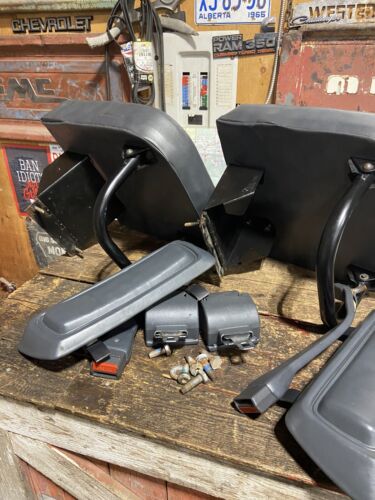 1992 1993 DODGE RAM 250 350 EXTENDED CAB GREY REAR SEATS &amp; REAR SEAT BELT SET
