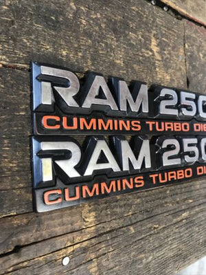 1994 1995 1996 1997 DODGE RAM 2500 12V CUMMINS TURBO DIESEL EMBLEM SET DECALS