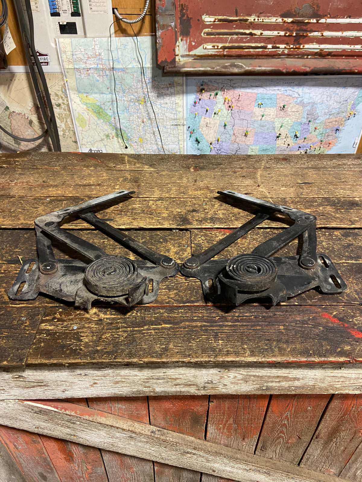 1989-1993 Dodge Ram Black Hood Hinges Set