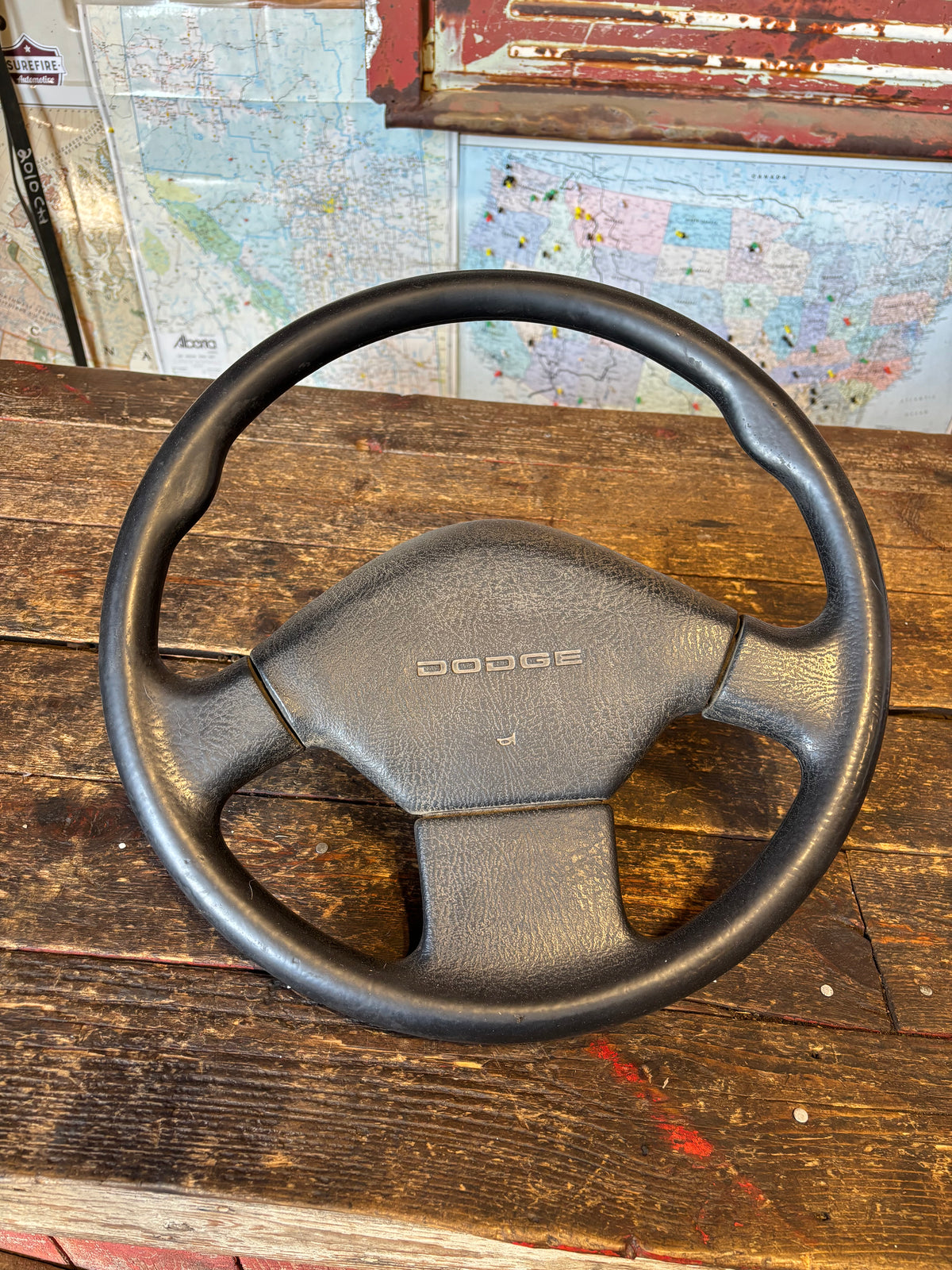 OEM 92-93 Dodge Ram Cummins Steering Wheel &amp; Horn Pad