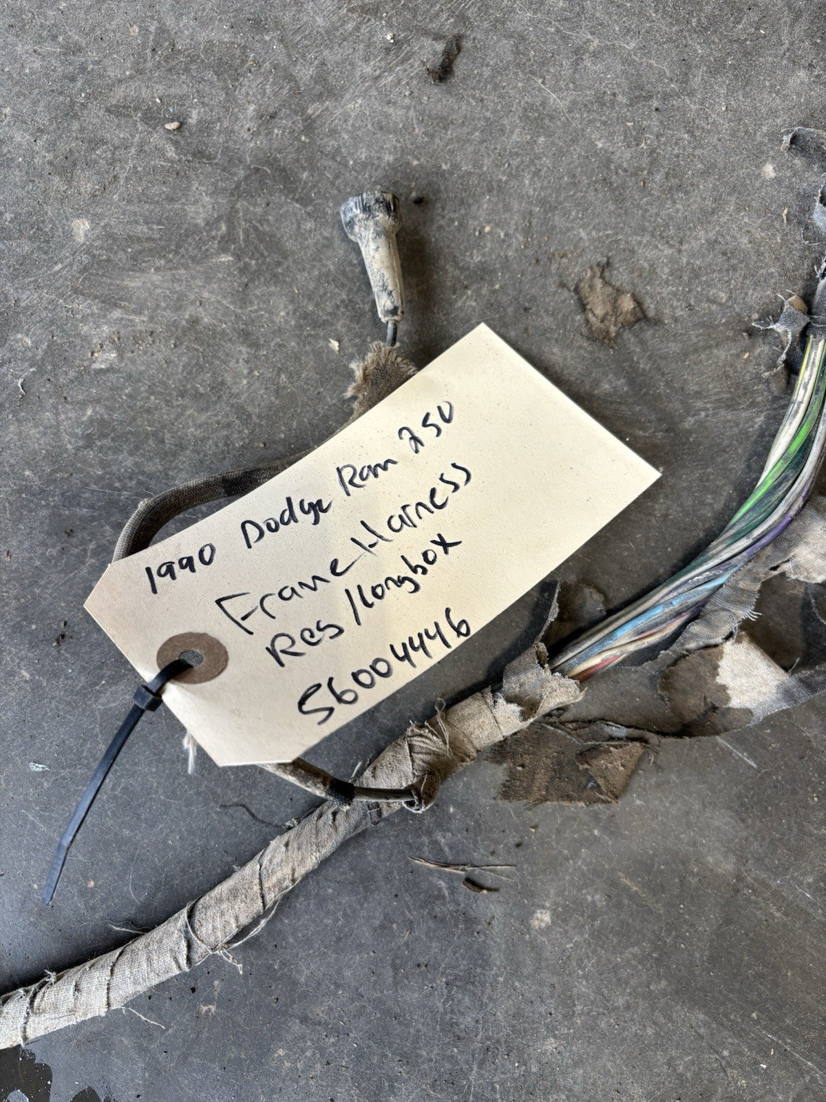 1990 DODGE RAM 150 250 350 5.9L V8 REGCAB FRAME CHASSIS WIRING HARNESS 56004446