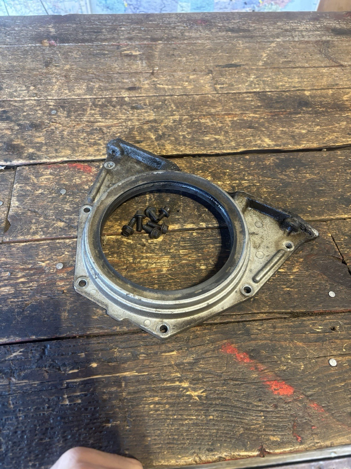 OEM 2007 .5 - 2018 DODGE RAM 6.7L CUMMINS REAR MAIN SEAL RETAINER PLATE 4937231