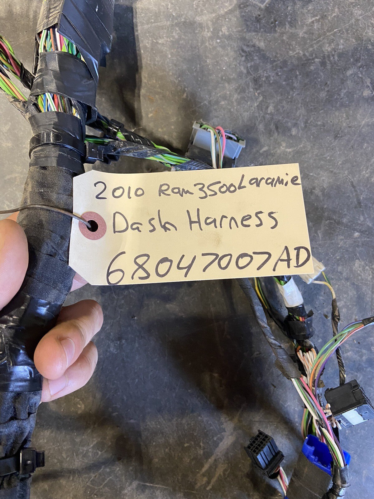 2010 DODGE RAM 2500 3500 CUMMINS LARAMIE AUTOMATI DASH WIRING HARNESS 68047007AD