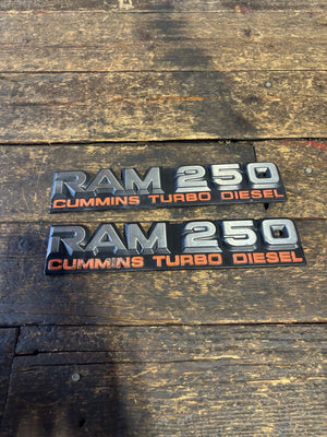 1989 - 1993 DODGE RAM 250 EMBLEMS DECALS FENDER BADGES SET