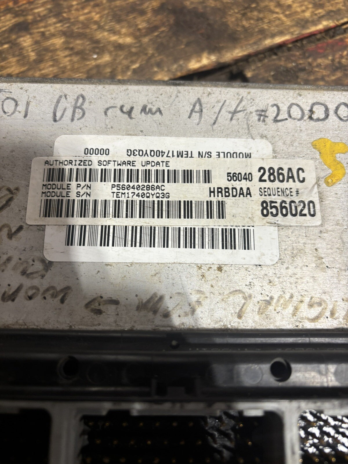 2000 2001 DODGE RAM CUMMINS AUTO PCM 56040286AC POWERTRAIN CONTROL MODULE
