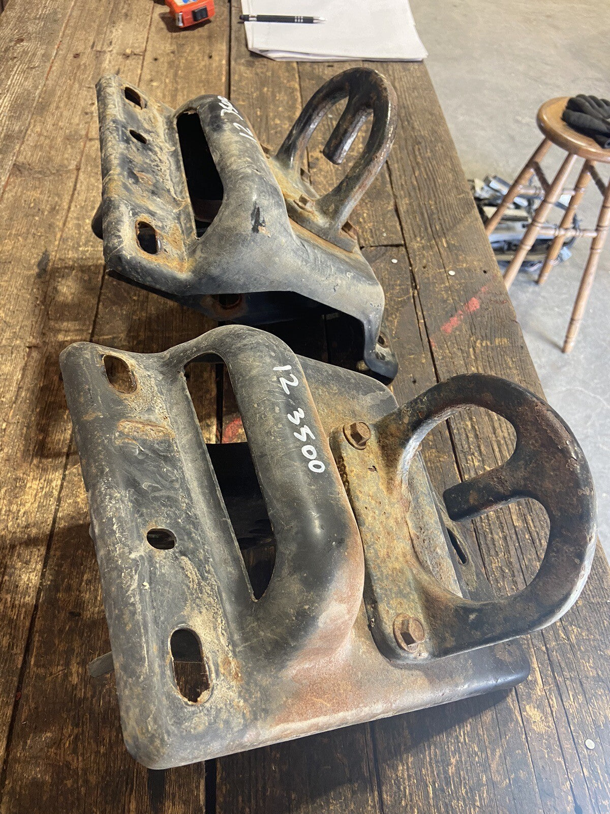 2010 - 2018 DODGE RAM 2500 3500 CUMMINS BUMPER BRACKETS SET WITH TOW HOOKS