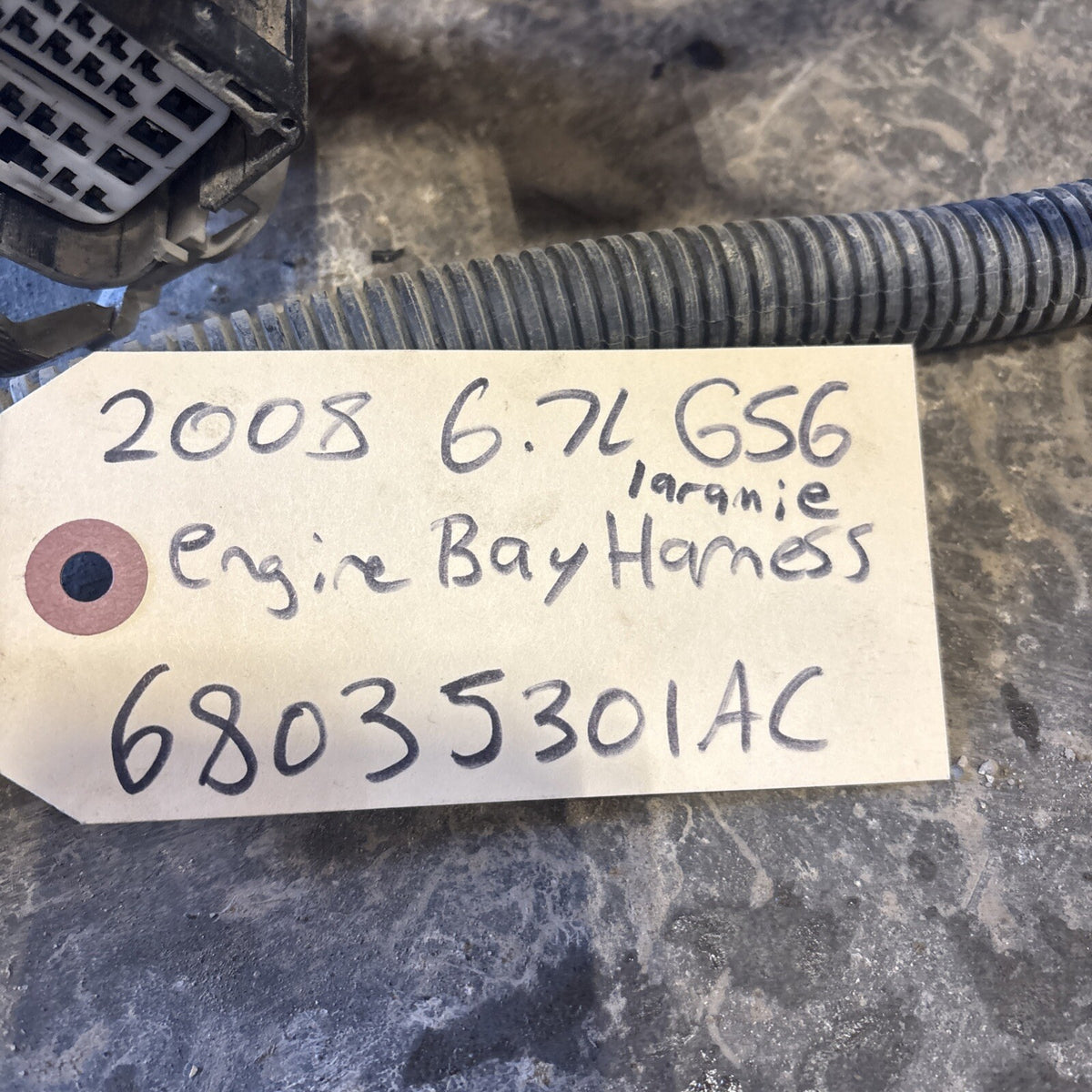 2008 DODGE RAM 2500 3500 6.7L CUMMINS 6spd G56 ENGINE BAY HARNESS 68035301ac