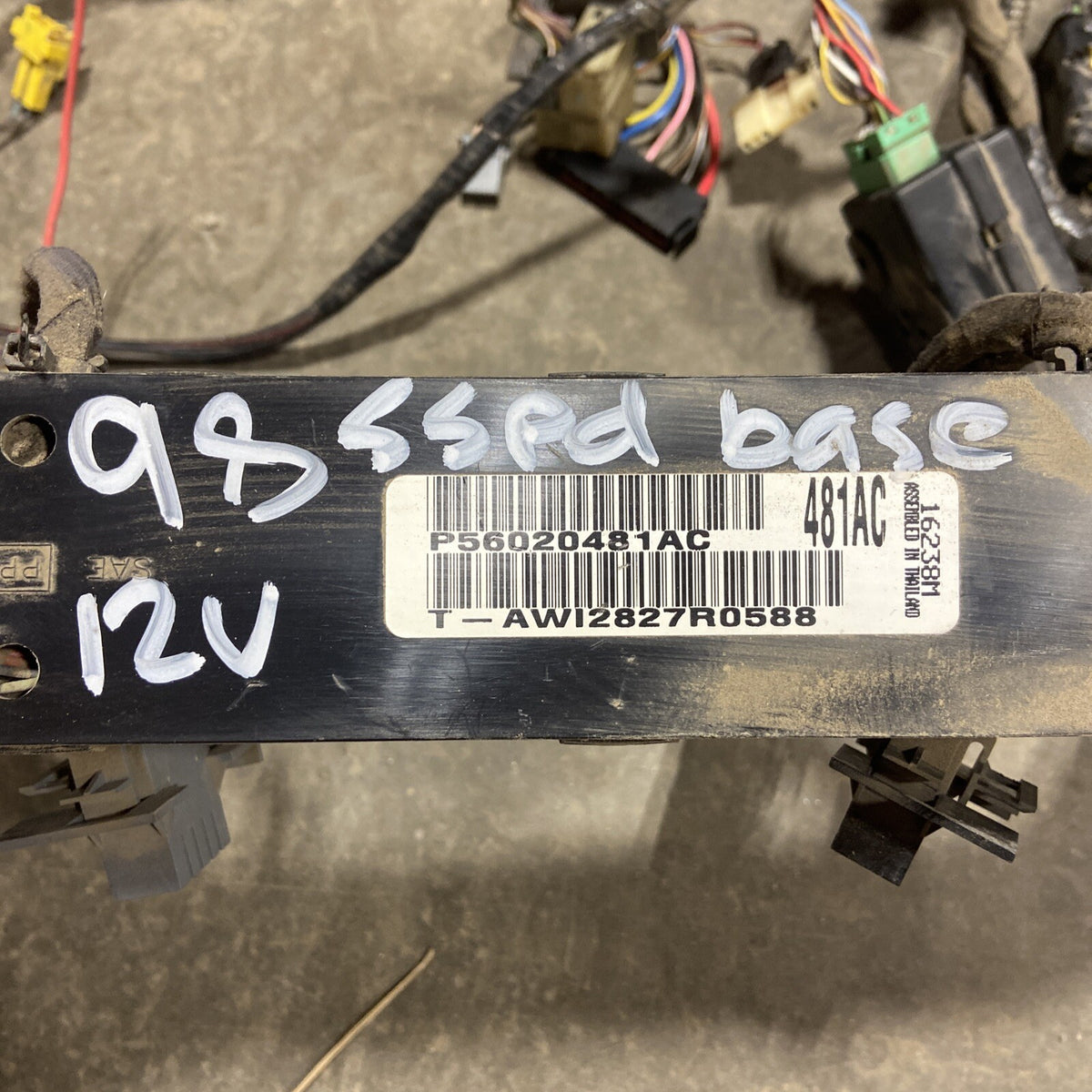 1998 DODGE RAM 2500 3500 12V/ 24V CUMMINS MANUAL DASH HARNESS 56020481AC