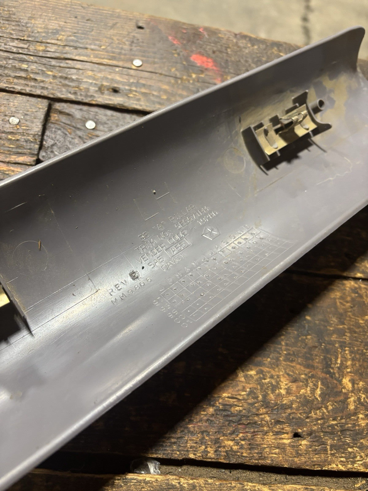 OEM 1998-2002 DODGE RAM TRUCK DRIVER Drivers A PILLAR TRIM LIGHT MIST GREY