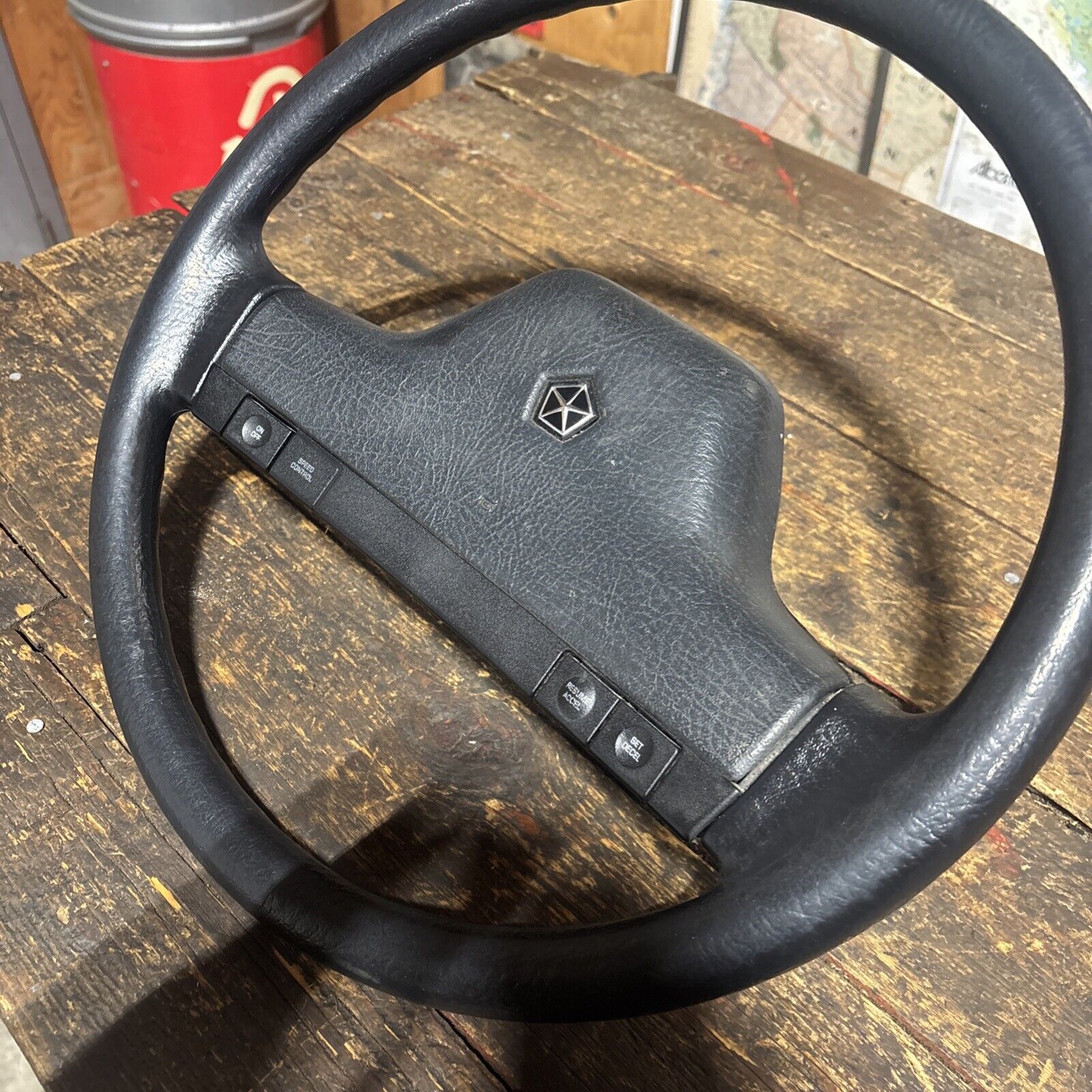 OEM 1990 1991 MINT DODGE RAM 250 350 CUMMINS STEERING WHEEL & HORN PAD CRUISE