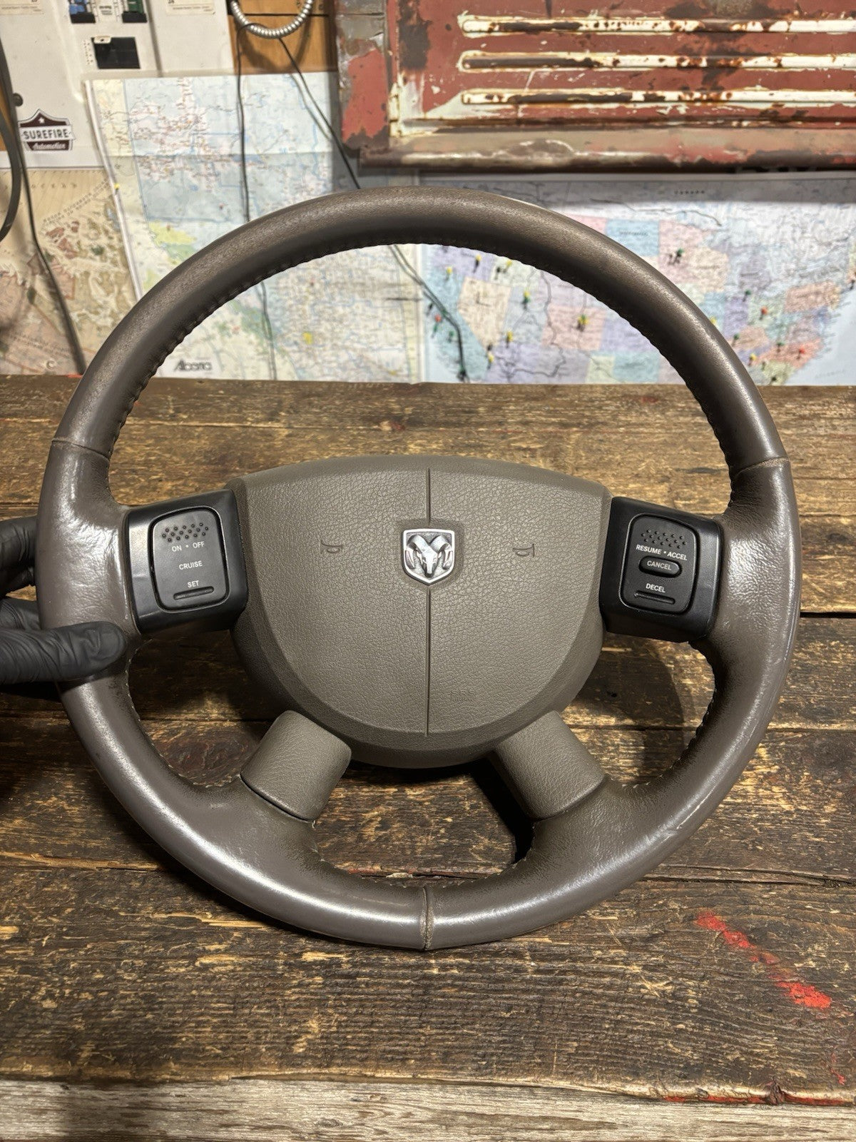 2006 - 2009 DODGE RAM 2500 3500 STEERING WHEEL W VOLUME RADIO CRUISE CONTROLS