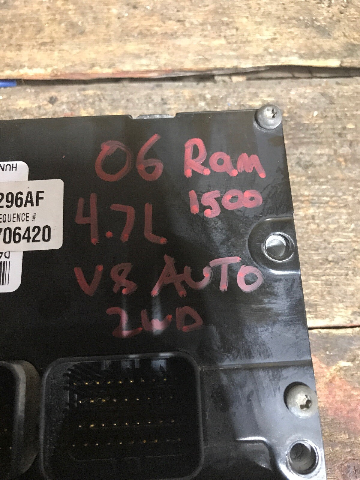 2006 DODGE RAM 1500 4.7l PCM ECM COMPUTER Pn 56029296af Tested Works Perfect