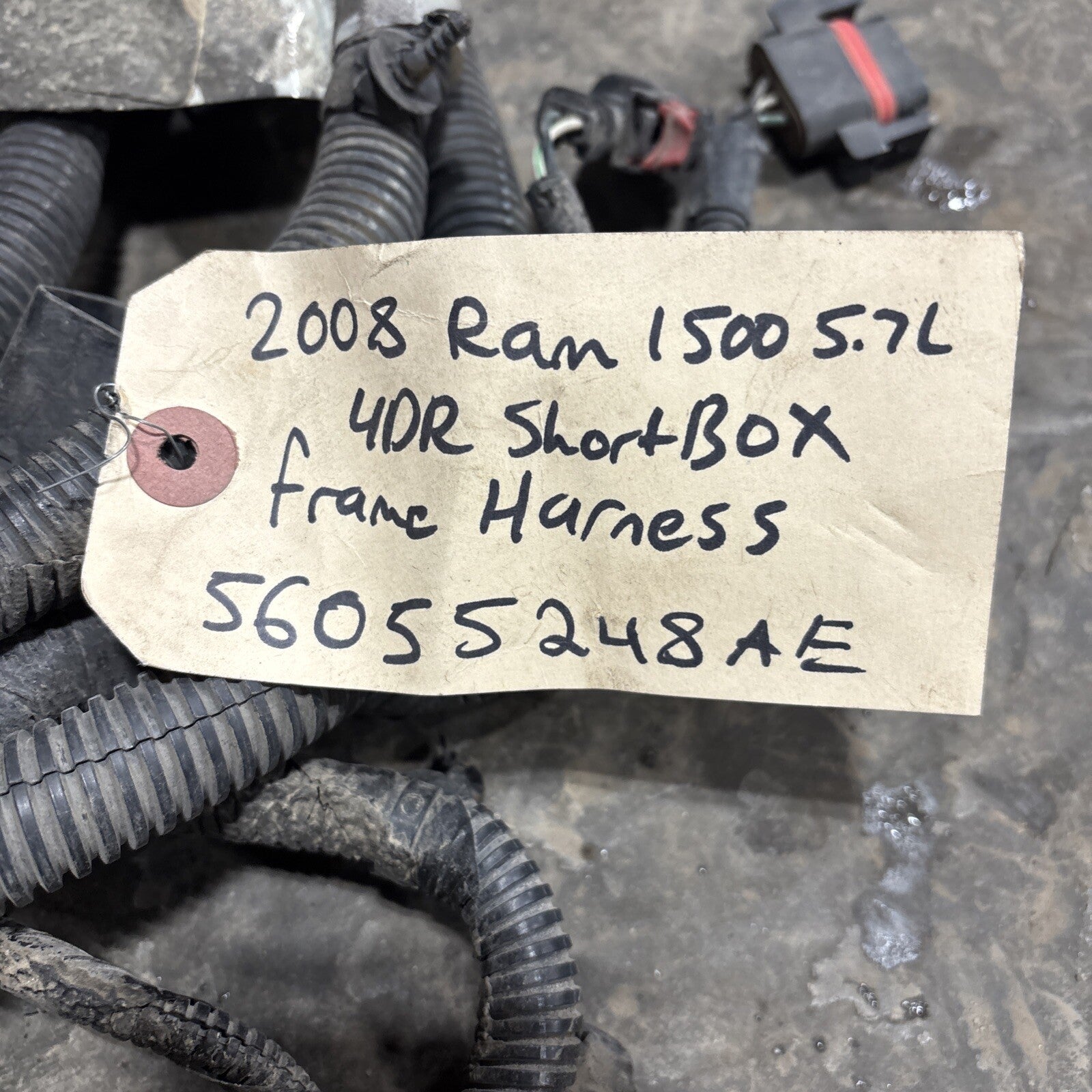 2007 2008 DODGE RAM 1500 CHASSIS FRAME HARNESS 56055248ae 4dr Shortbox