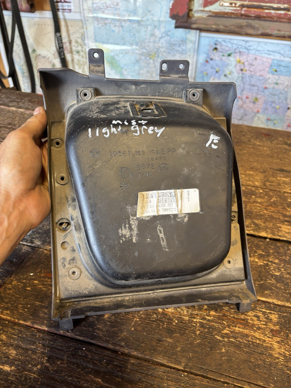 1998-2002 DODGE RAM LIGHT MIST GREY DASH CUBBY POCKET FOR MANUAL TRUCKS