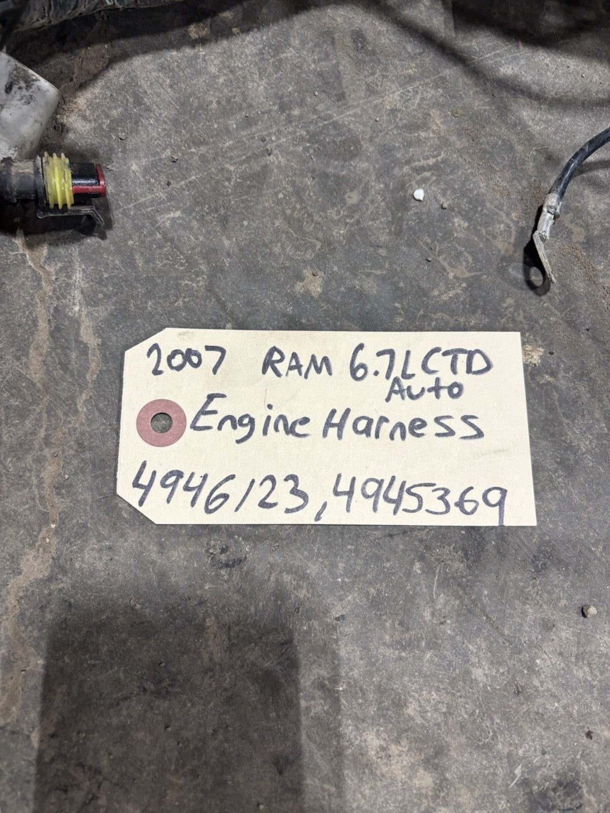 2007 .5 DODGE RAM 6.7L AUTOMATIC COMPLETE ENGINE HARNESS PN 4946123 4945369