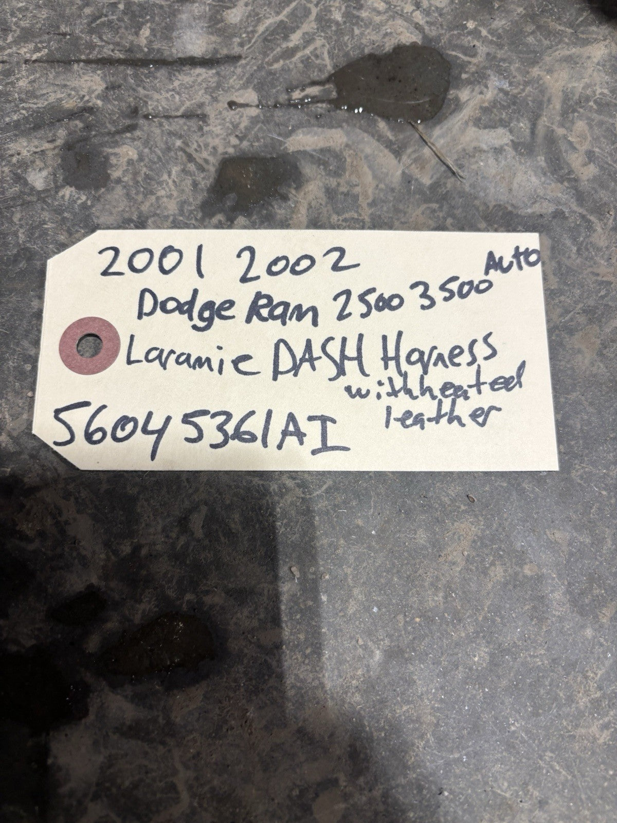 2000 -2002 DODGE RAM LARAMIE CUMMINS DASH WIRING HARNESS HEATED SEATS 56045361AI