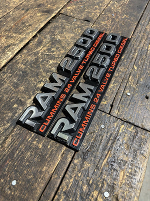 1998 .5-2002 DODGE RAM 2500 5.9L 24V CUMMINS DOOR EMBLEMS DECALS