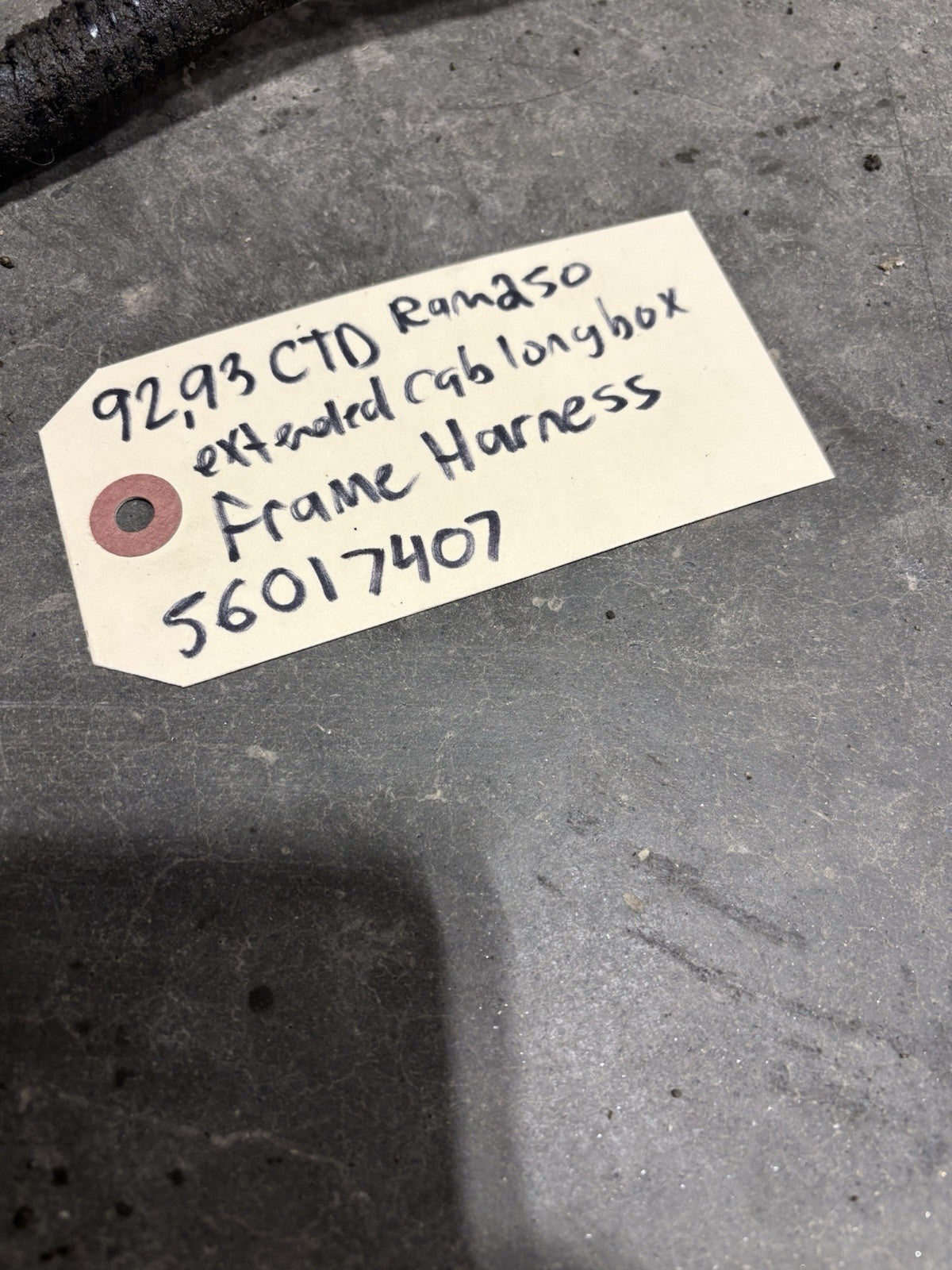 1991 1992 1993 DODGE RAM 250 CUMMINS EXTCABLNGBX FRAME CHASSIS HARNESS 56017407