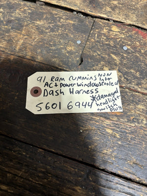 1991 Non Intercooled DODGE RAM 250 350 CUMMINS DASH HARNESS 56016944
