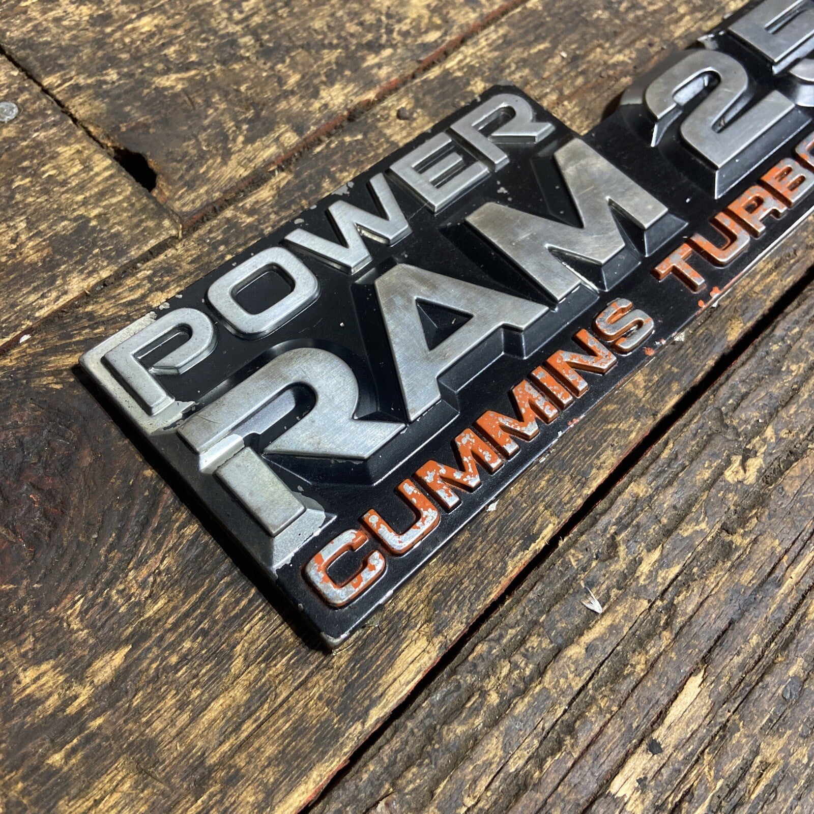 OEM 1989-1993 DODGE POWER RAM 250 CUMMINS SINGLE EMBLEM BADGE 4x4