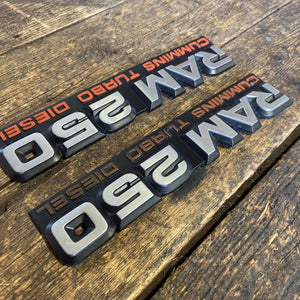 1989 - 1993 DODGE RAM 250 EMBLEMS DECALS FENDER BADGES SET