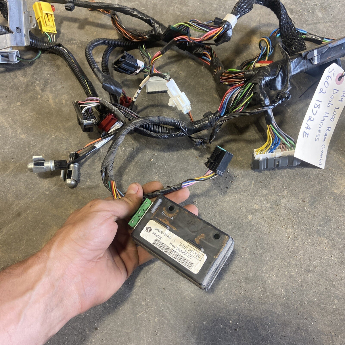 1999 2000 DODGE RAM 2500 3500 CUMMINS DASH WIRING HARNESS 56021872AE