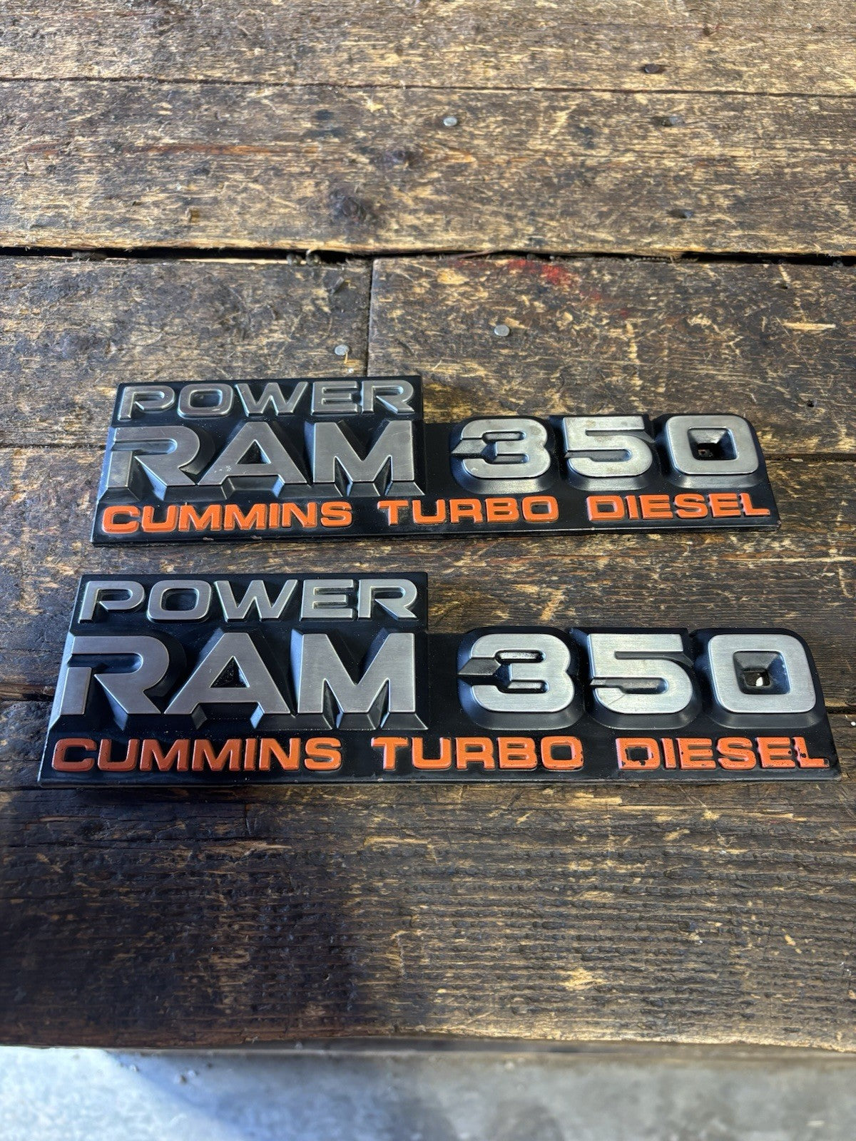 1989 - 1993 DODGE POWER RAM 350 EMBLEMS DECALS FENDER BADGES SET