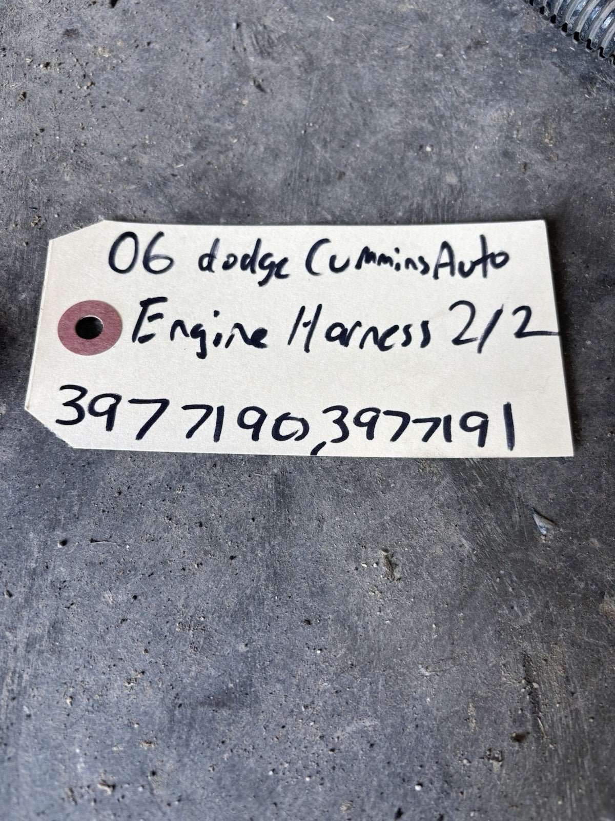 2006 DODGE RAM 2500 3500 5.9L CUMMINS AUTOMATIC ENGINE HARNESS 3977191, 3977190