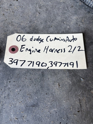 2006 DODGE RAM 2500 3500 5.9L CUMMINS AUTOMATIC ENGINE HARNESS 3977191, 3977190