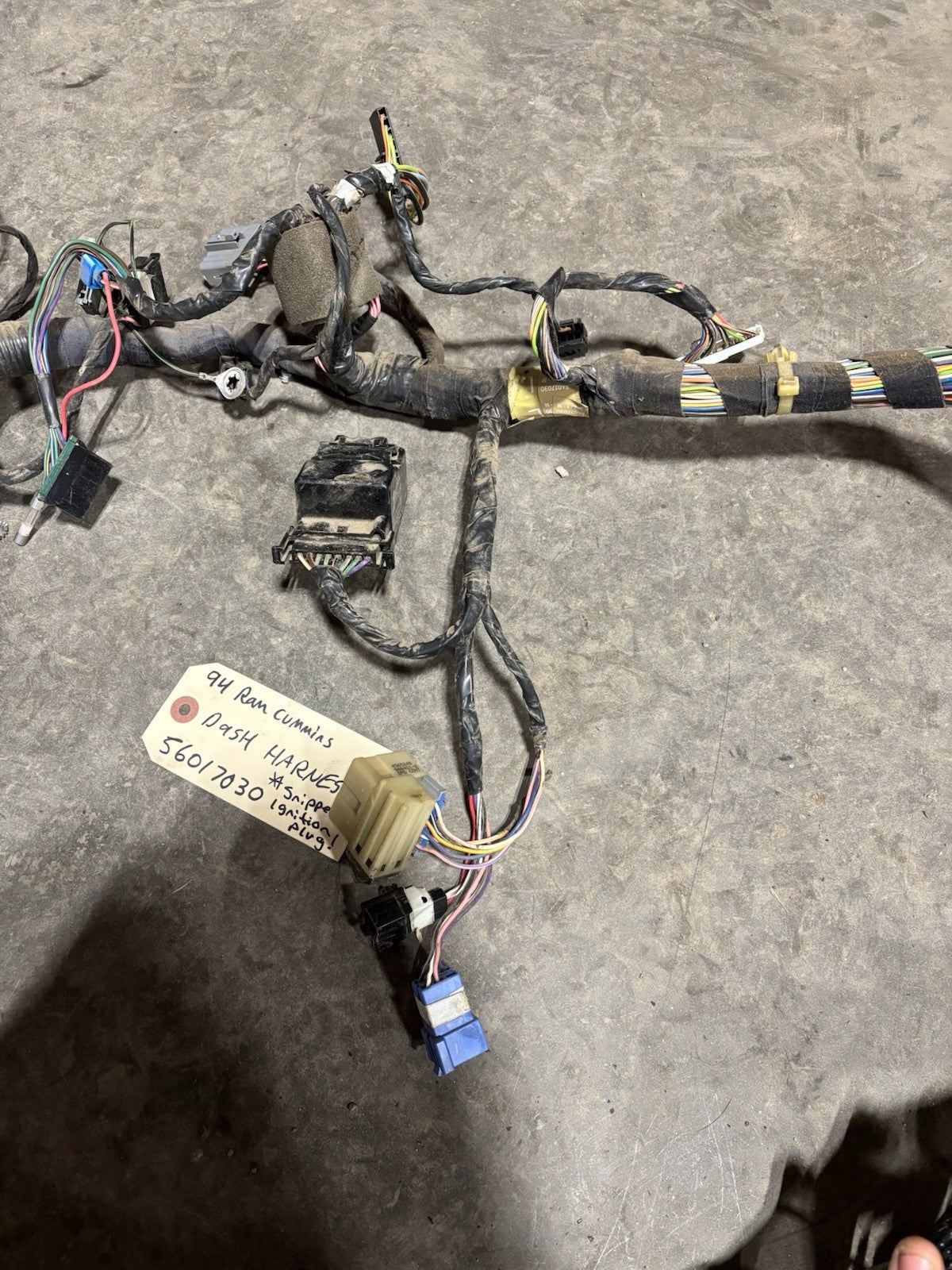1994 DODGE RAM 2500 3500 CUMMINS DASH WIRING HARNESS AUTO Or MANUAL PN 56017030