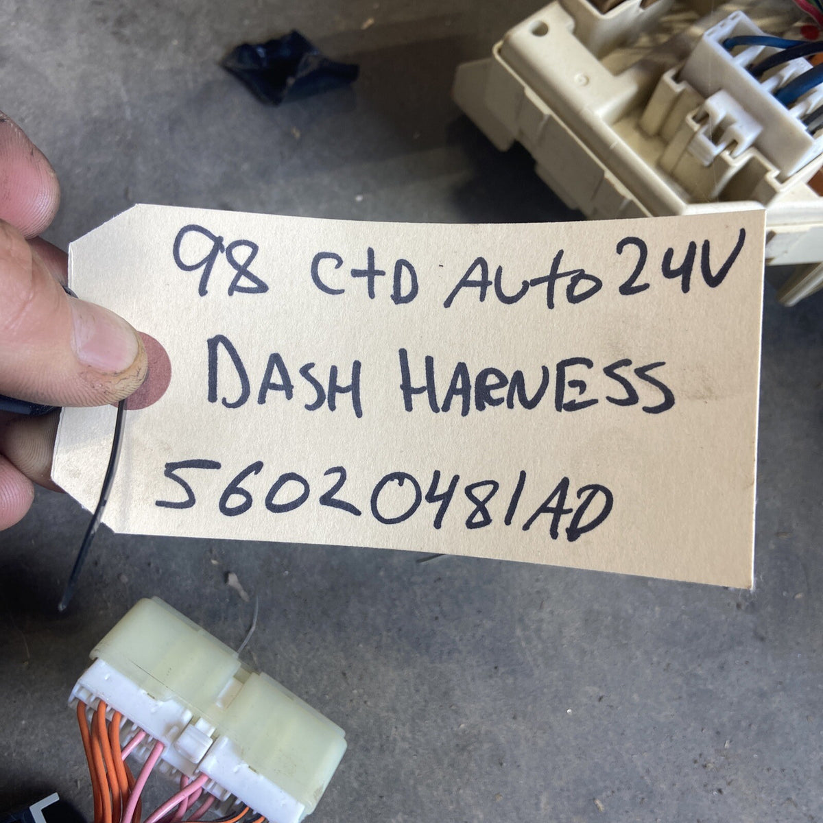 1998 DODGE RAM 2500 3500 12V/ 24V CUMMINS AUTOMATIC DASH HARNESS 56020481AD