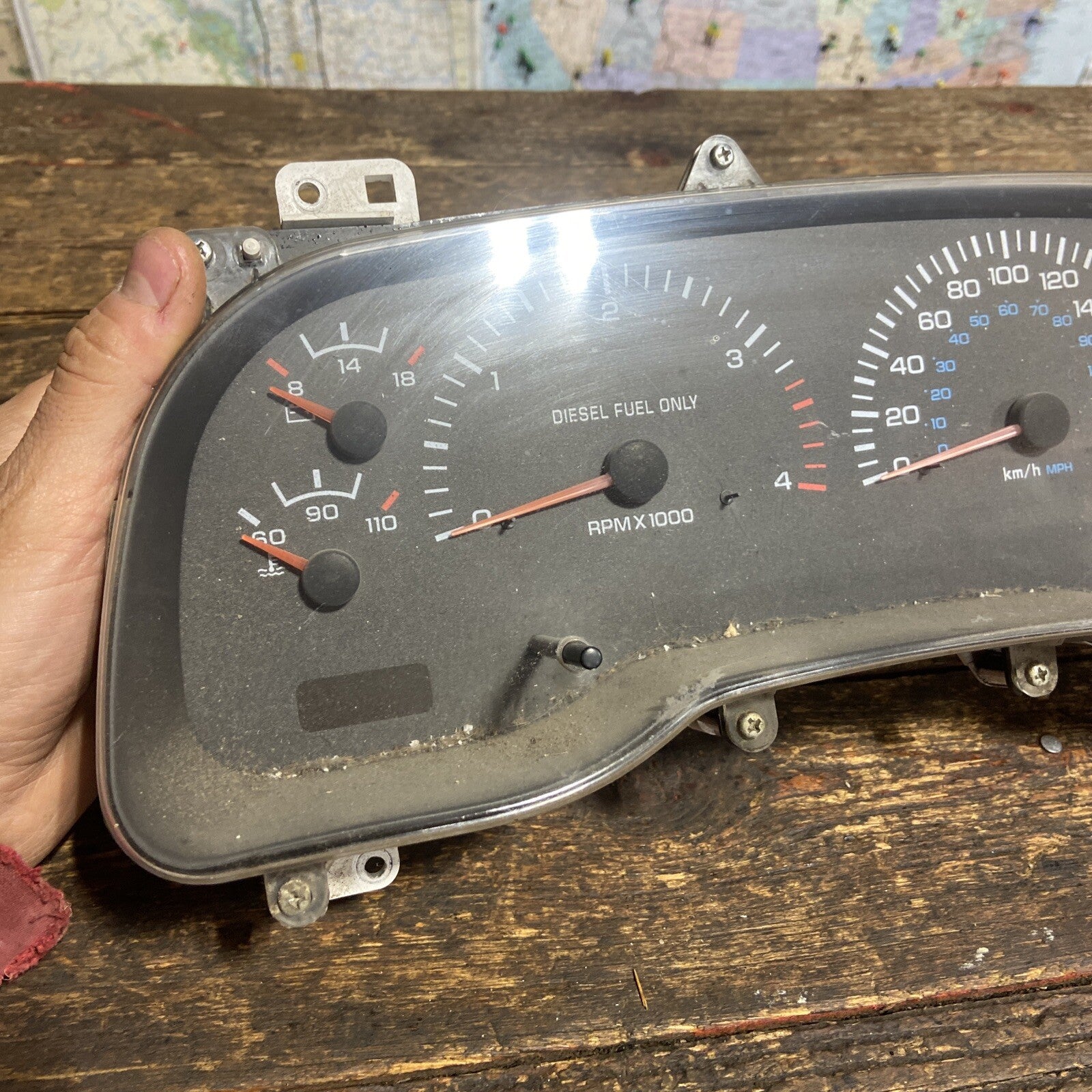 2001 2002 DODGE RAM 2500 3500 CUMMINS INSTRUMENT GAUGE CLUSTER 408km 56045790AB