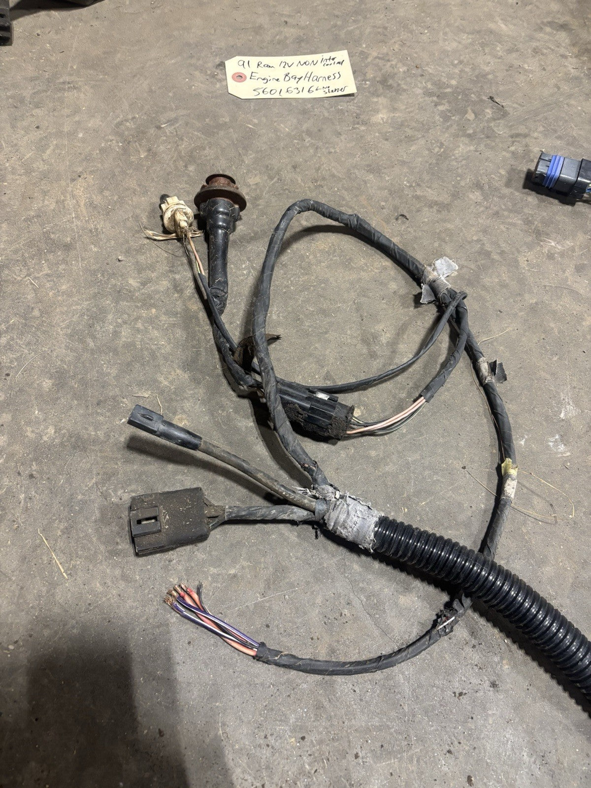 1991 DODGE RAM 250 350 CUMMINS AUTO NON IC NO OD ENGINE BAY HARNESS 56016316